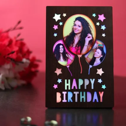 Happy Birthday LED Photo Frame – Personalized Light-Up Gift